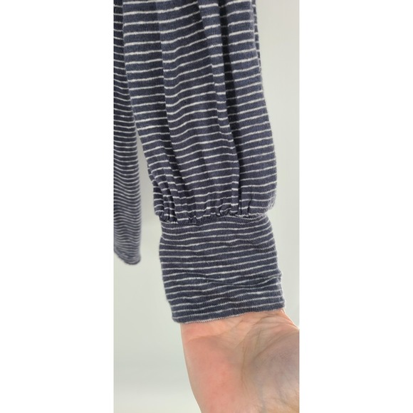 Sundance Bohemian Coastal Top Small Linen Balloon Sleeves Crochet Neck Trim - Picture 10 of 14